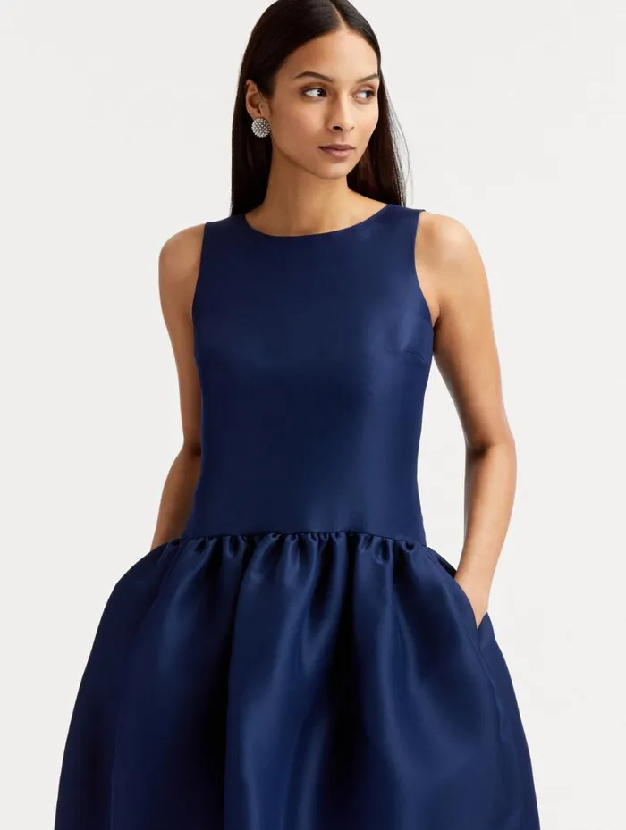 Women Silk Drop Waist Cocktail Dress Navy Oscar De La Renta Dresses Women Silk Drop Waist Cocktail Dress Navy Oscar De La Renta Dresses