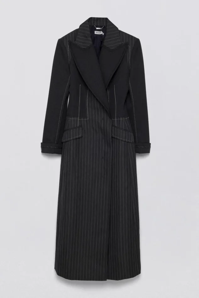 Women Silvia Coat Grey Pinstripe Multi Jonathan Simkhai Jackets and Coats