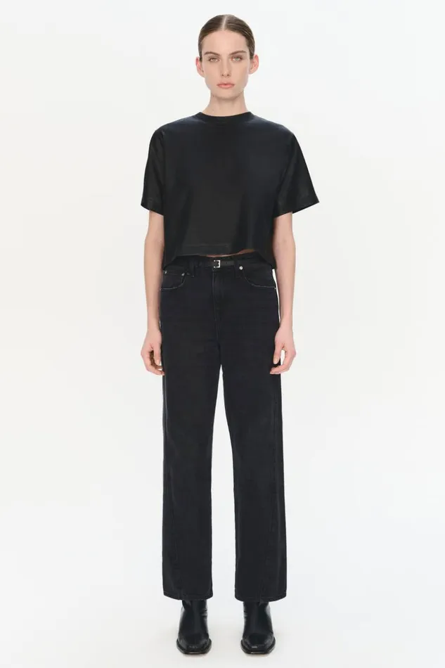 Women Simkhai Tee Black Foil Jonathan Simkhai Tops and Bodysuits
