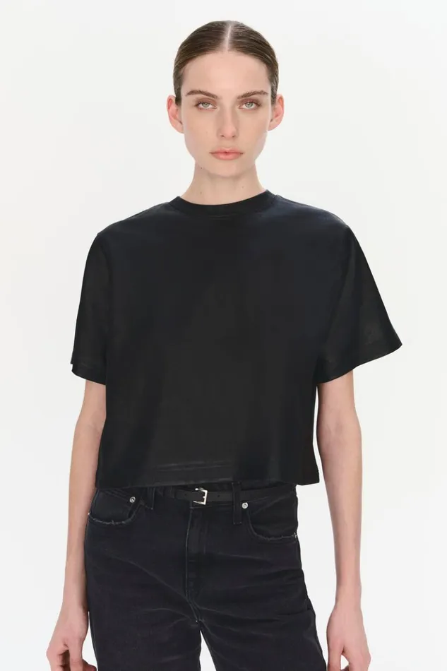 Women Simkhai Tee Black Foil Jonathan Simkhai Tops and Bodysuits