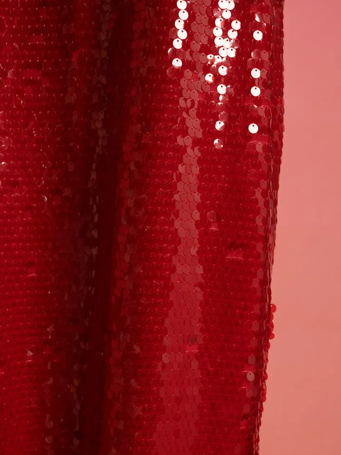 Women Sister Jane Bottoms Ghospell Christina Sequin Midi Skirt Carmin Red