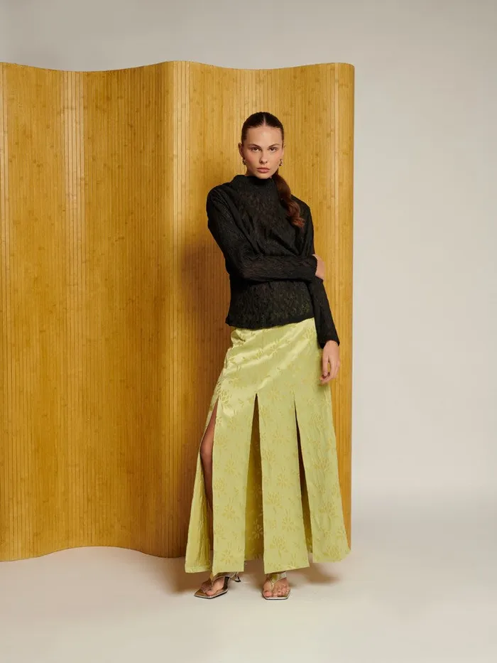 Women Sister Jane Bottoms Ghospell Kennedy Midi Skirt Lime Green