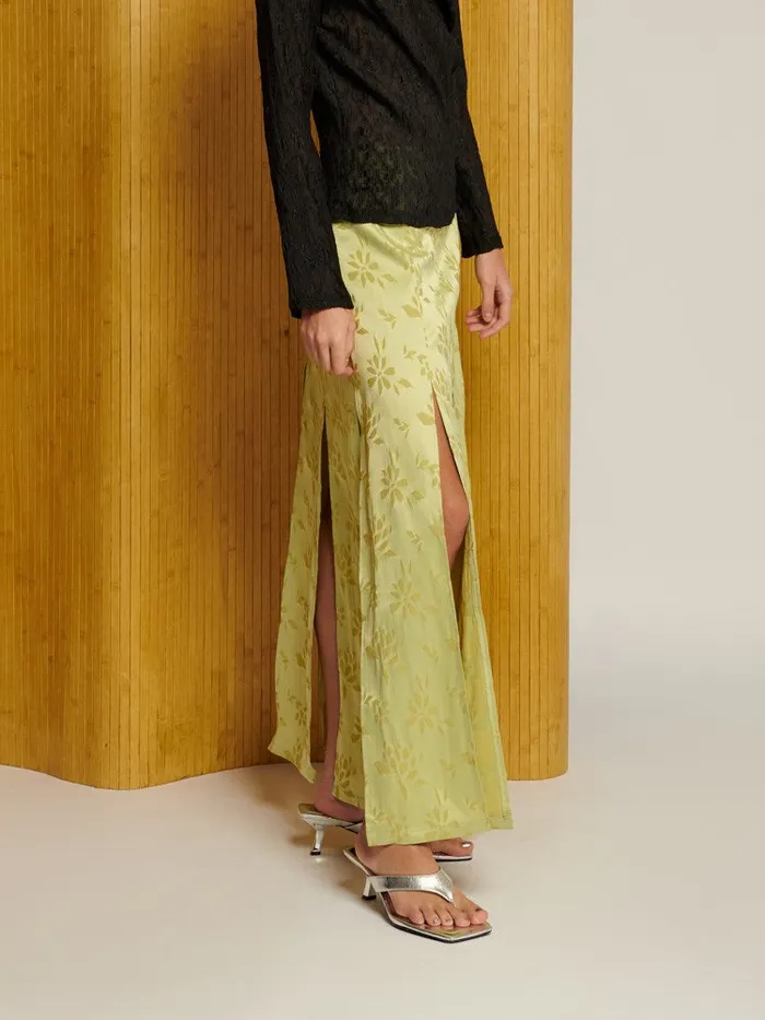 Women Sister Jane Bottoms Ghospell Kennedy Midi Skirt Lime Green