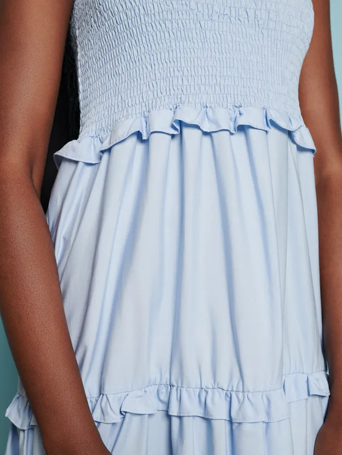 Women Sister Jane Dresses DREAM Grapefruit Bow Midi Dress Pale Blue