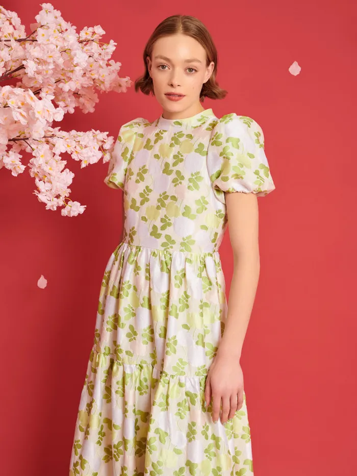 Women Sister Jane Dresses DREAM Picnic Jacquard Maxi Dress Pastel Green U0026 Ivory