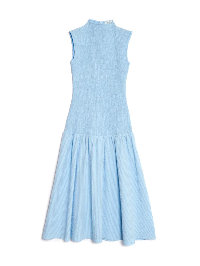Women Sister Jane Dresses Ghospell Ender Stripe Midi Dress Baby Blue