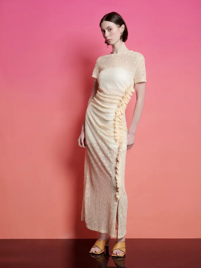 Women Sister Jane Dresses Ghospell Lucia Ruched Midi Dress Lilac Pink