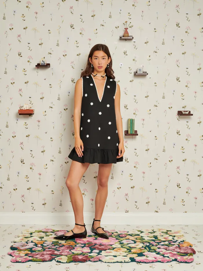 Women Sister Jane Dresses Heirloom Mini Dress Coal Black