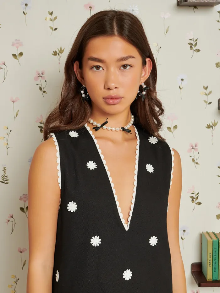 Women Sister Jane Dresses Heirloom Mini Dress Coal Black