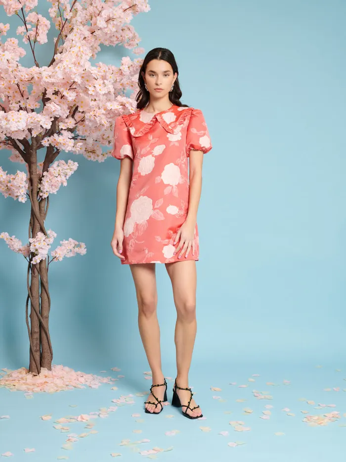 Women Sister Jane Dresses Kinshi Jacquard Mini Dress Bright Red