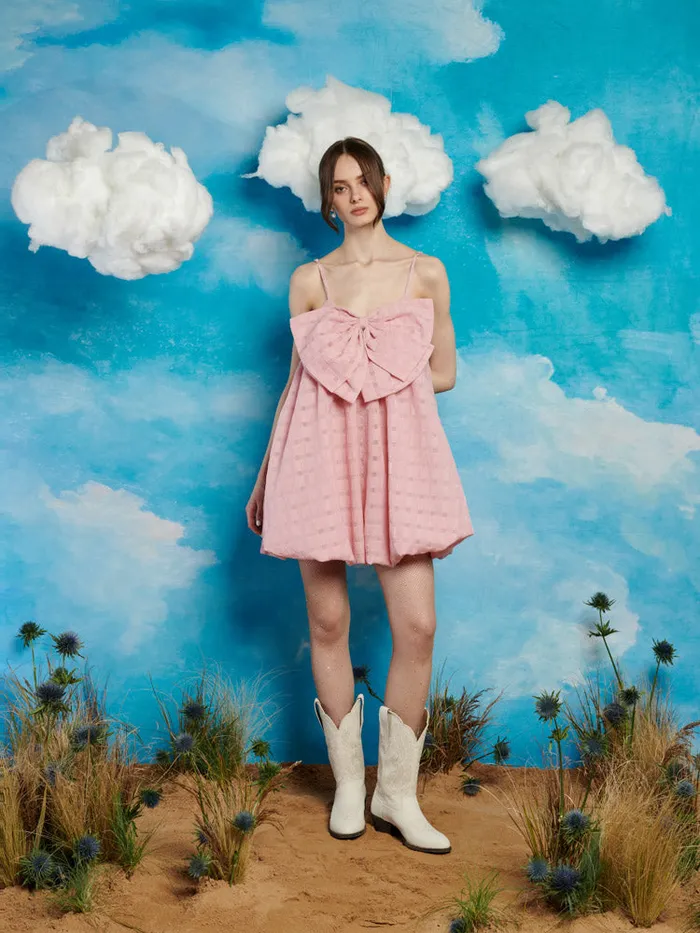 Women Sister Jane Dresses Mane Bow Mini Dress Blush Pink