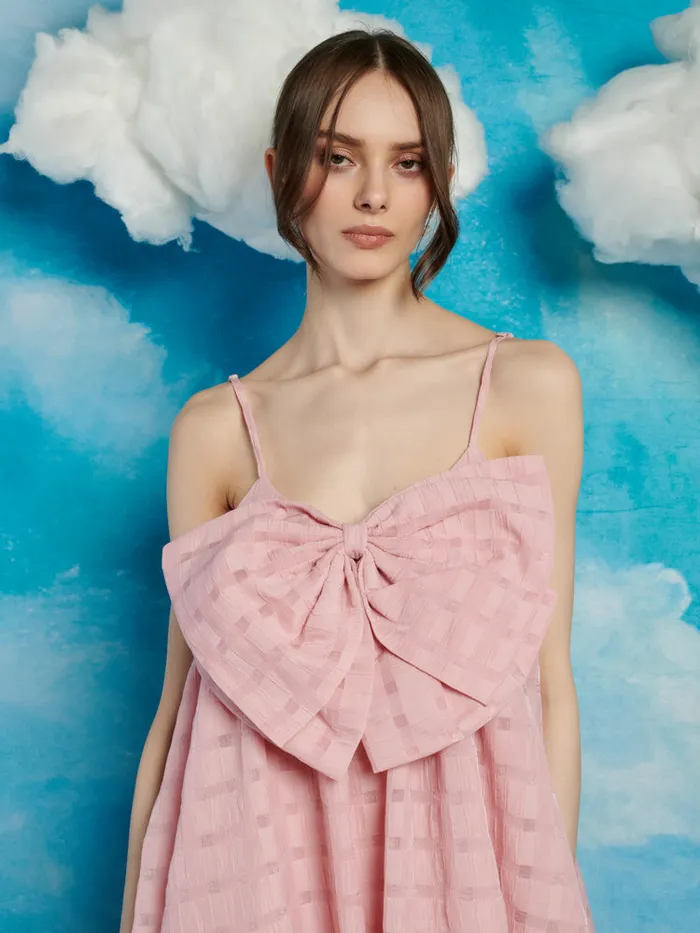 Women Sister Jane Dresses Mane Bow Mini Dress Blush Pink
