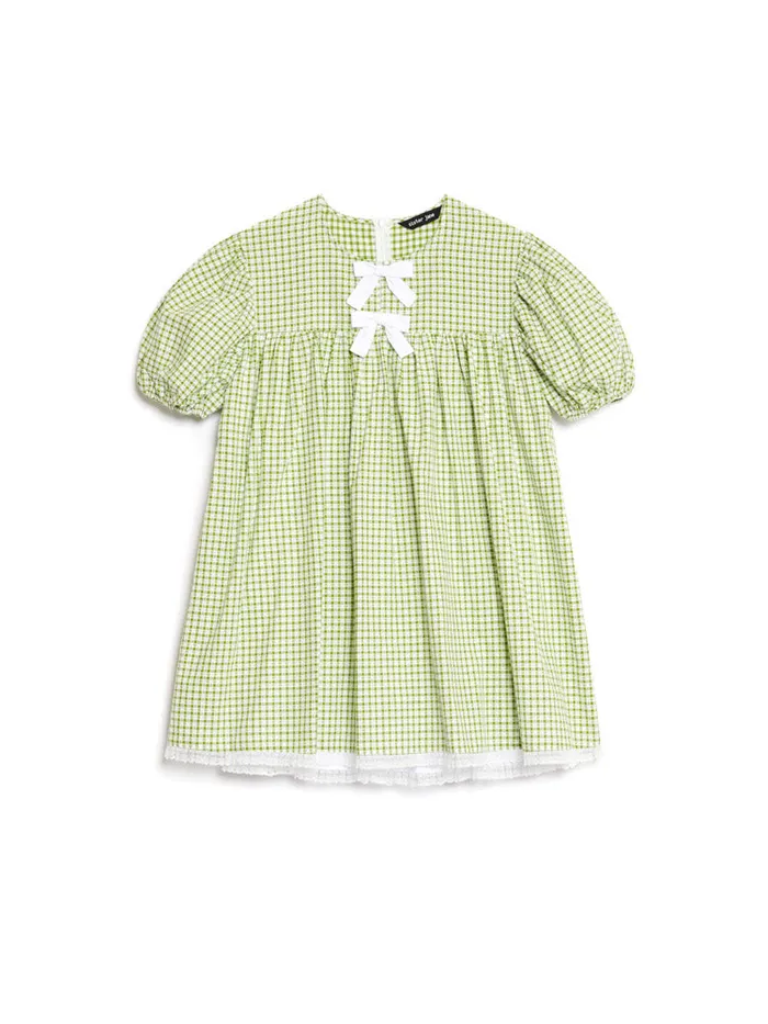 Women Sister Jane Dresses Pet Gingham Mini Dress Fern Green Check