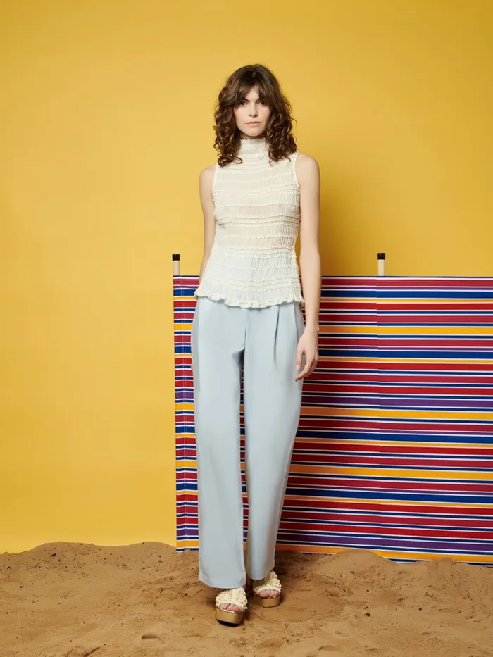 Women Sister Jane Tops Ghospell Bridget Ruched Top Ivory Cream