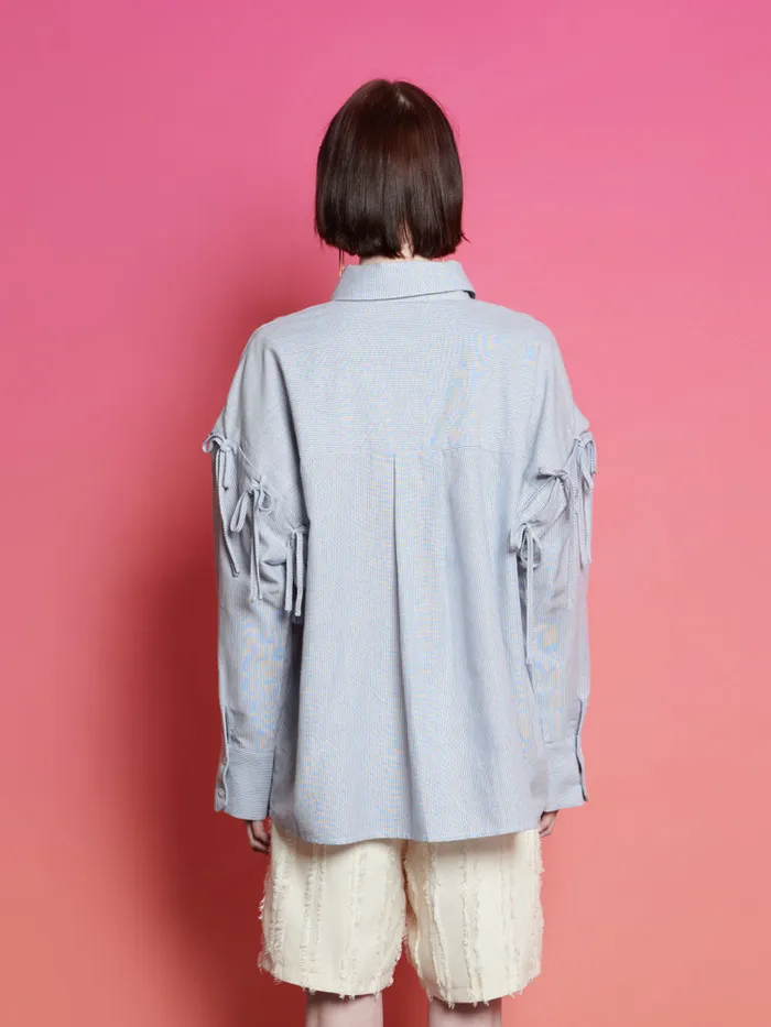 Women Sister Jane Tops Ghospell Emma Tie Shirt Air Blue