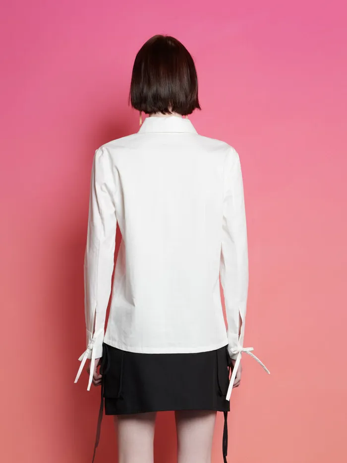 Women Sister Jane Tops Ghospell Tiggy Tie Shirt White