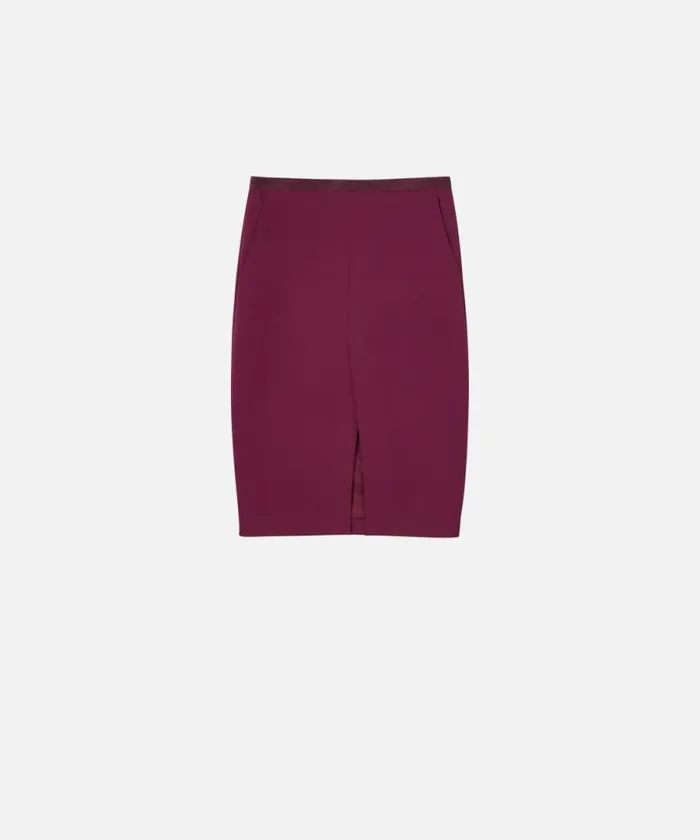 Women Skirts Pinko Slimfit Technical Cady Skirt Grape Wine