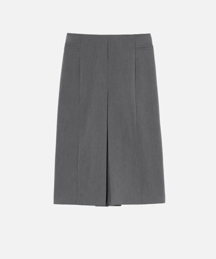 Women Skirts Pinko Tailored Midi Skirt With Slit And Pleating Excalibur Grey Women Skirts Pinko Tailored Midi Skirt With Slit And Pleating Excalibur Grey