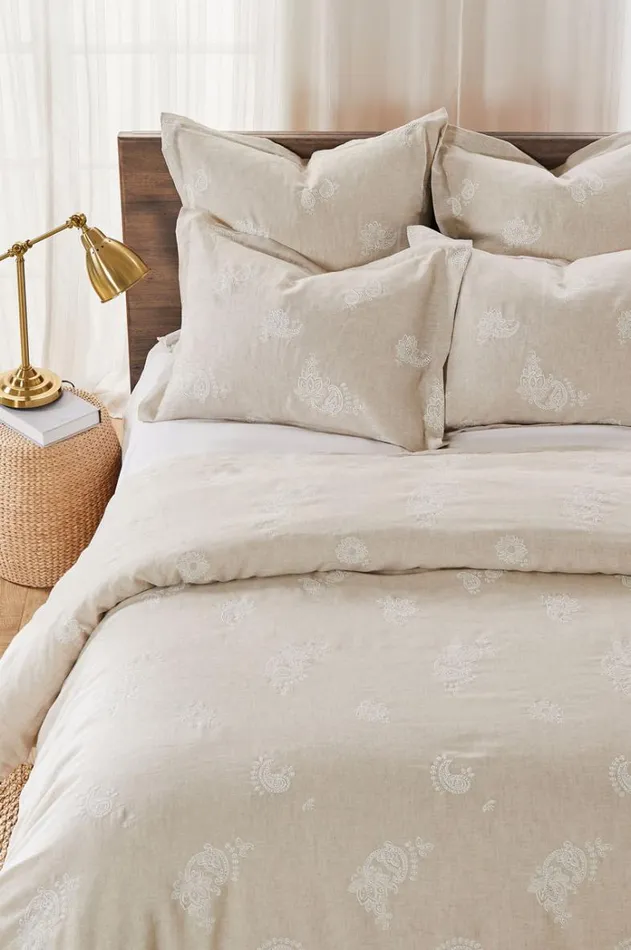 Women Skyler Eyelet Linen Duvet King Sand Johnny Was Bedding Women Skyler Eyelet Linen Duvet King Sand Johnny Was Bedding