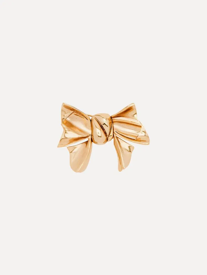 Women Small Bow Brooch Gold Oscar De La Renta Brooches and Hair Accessories