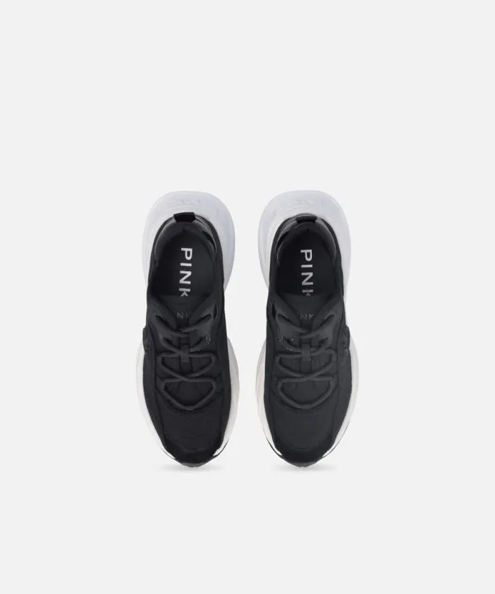 Women Sneakers Pinko Ariel Perforated Sneakers With Bird Logo Limo Black Women Sneakers Pinko Ariel Perforated Sneakers With Bird Logo Limo Black