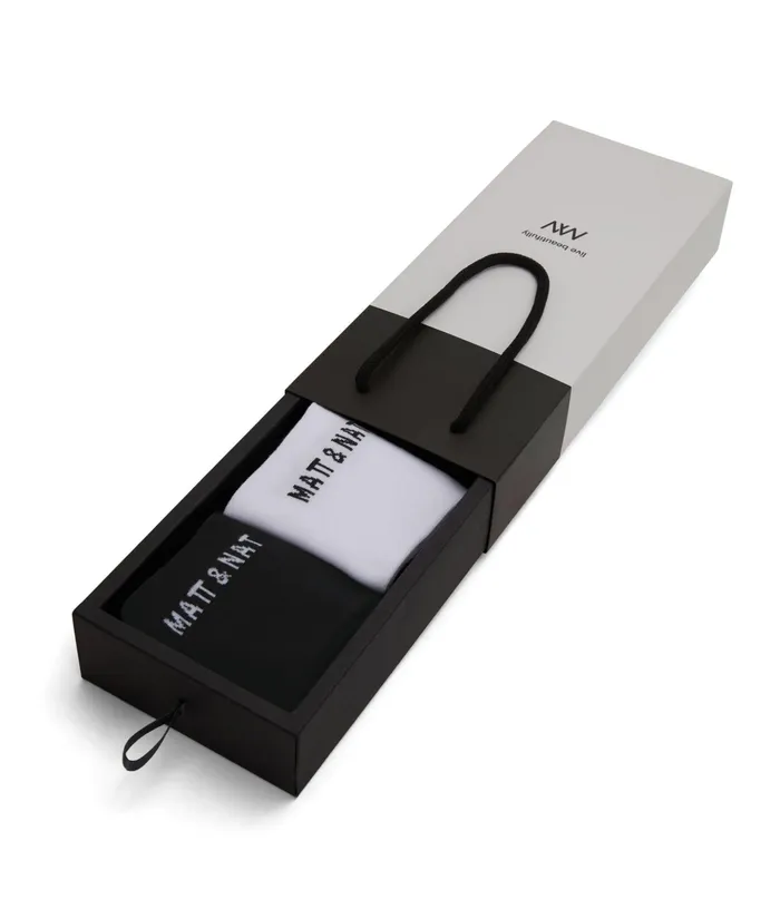 Women Sock Organic Cotton Socks Box Set Black and White Blkwht Matt and Nat Sock Set