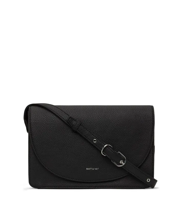Women Sofi Vegan Crossbody Bag 8211 Purity Black Matt and Nat Crossbody