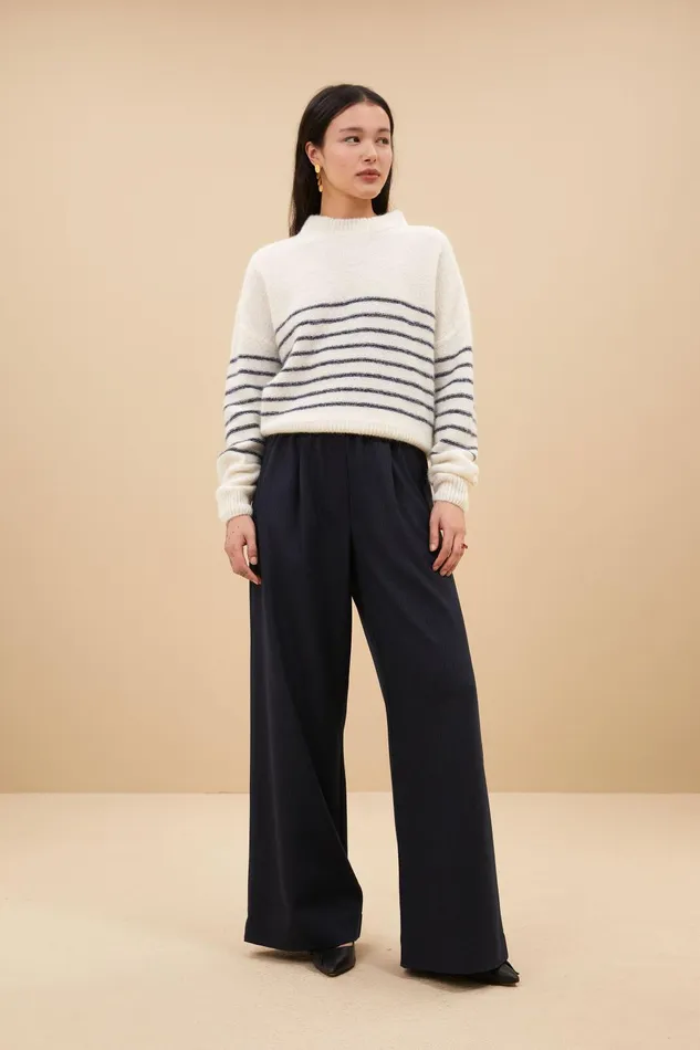 Women Sonny Stripe Pullover Off White Bybar Pullovers