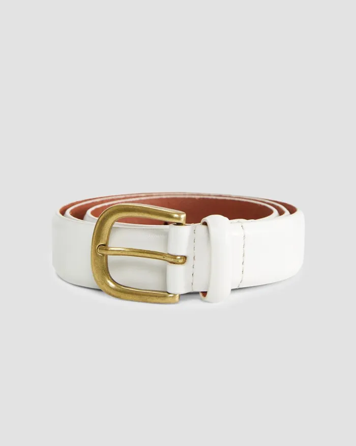 Women Sportscraft Belts Lara Buckle Leather Belt Ivory