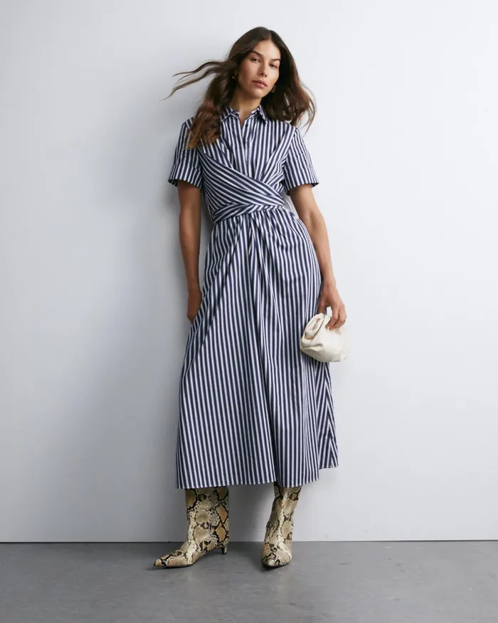 Women Sportscraft Dresses Etta Twist Maxi Dress Navywhite