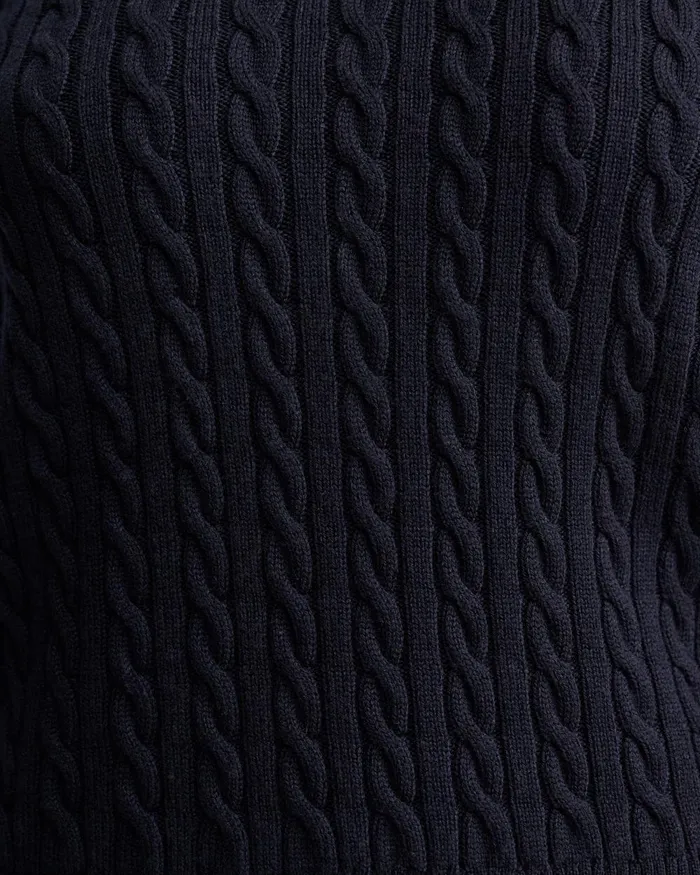 Women Sportscraft Knits and Cardigans Merino Wool Baby Cable Sweater Navy