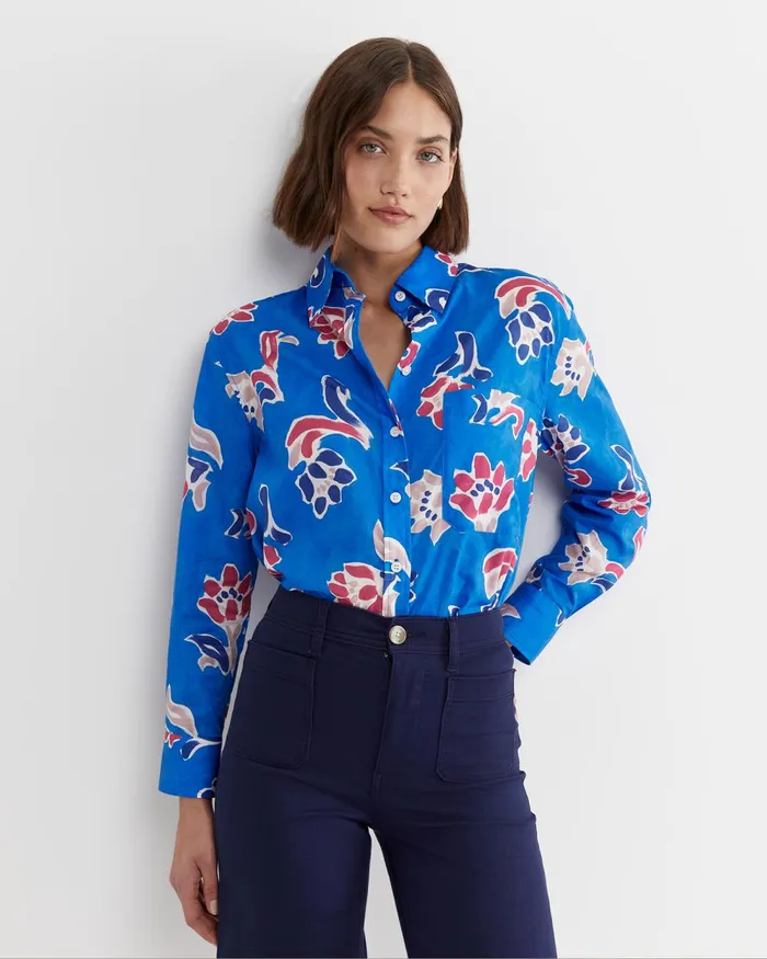 Women Sportscraft Liberty Leighton Long Sleeve Liberty Shirt Blue Multi