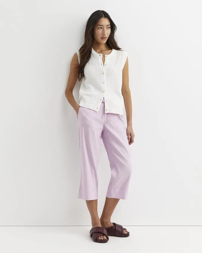 Women Sportscraft Pants Rosa Crop Linen Pant Orchid