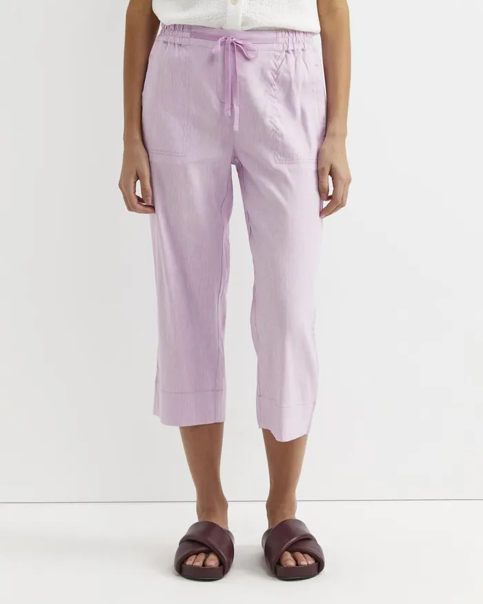 Women Sportscraft Pants Rosa Crop Linen Pant Orchid