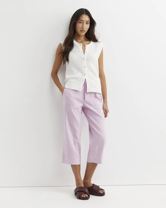 Women Sportscraft Pants Rosa Crop Linen Pant Orchid