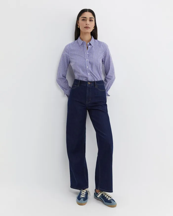 Women Sportscraft Shirts Stripe Lily Voile Shirt Bluewhite