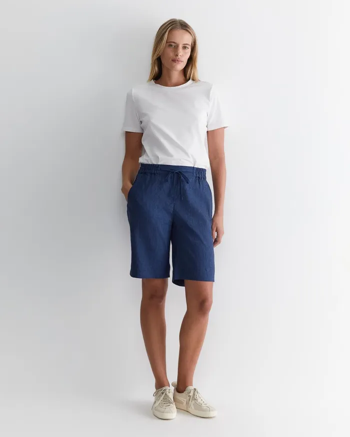 Women Sportscraft Shorts Rosa Linen Short Indigo