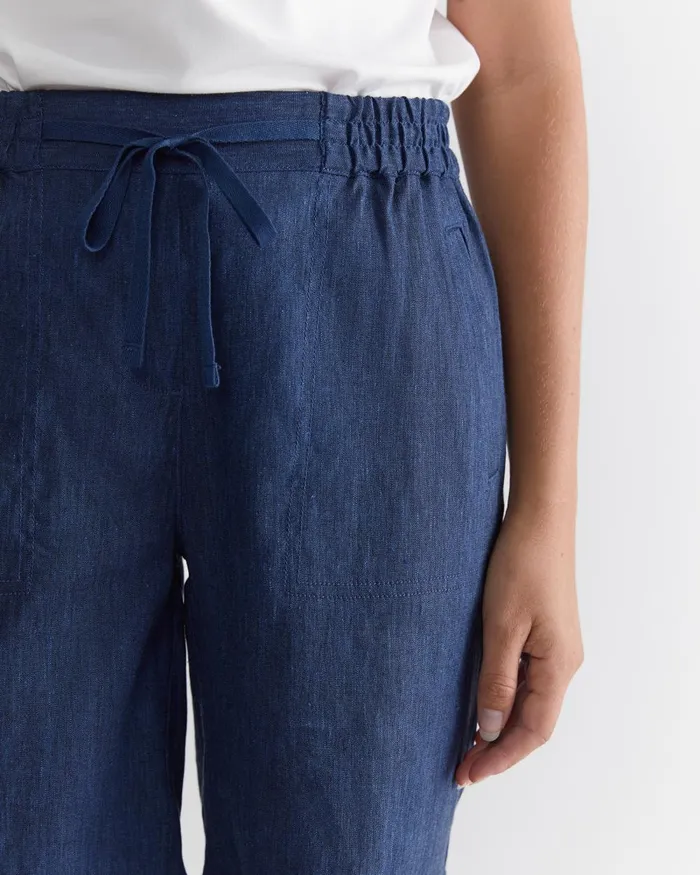 Women Sportscraft Shorts Rosa Linen Short Indigo