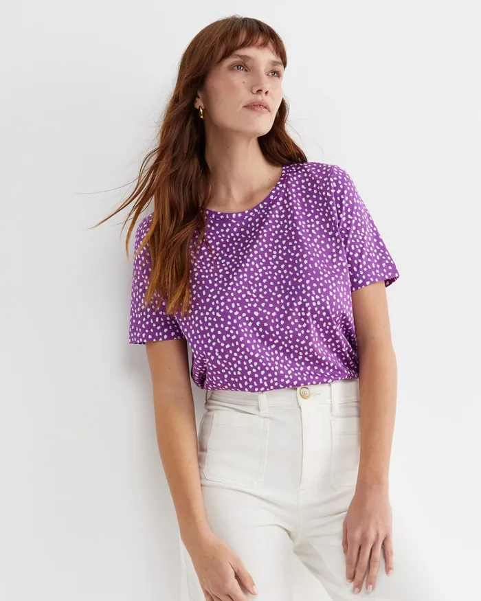 Women Sportscraft Tops and Tees Dashy Mercerised Tee Purplewhite