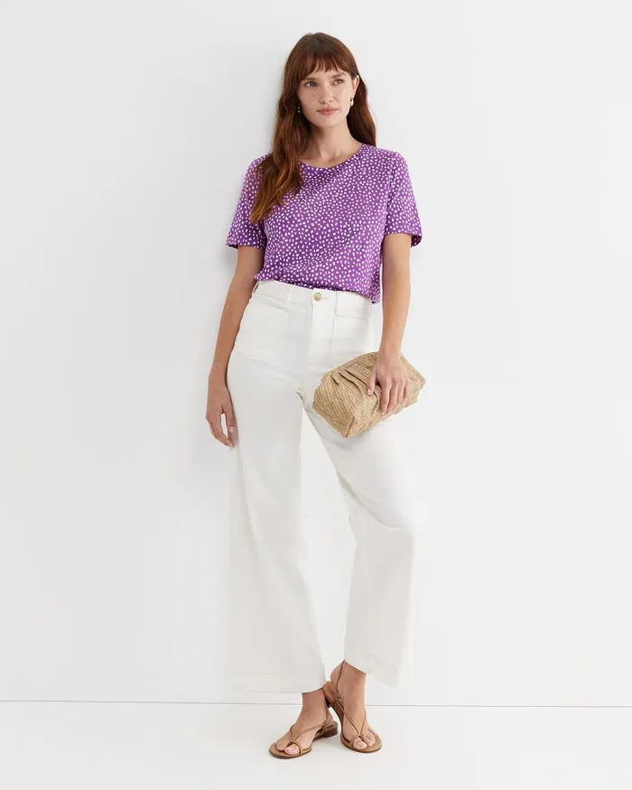 Women Sportscraft Tops and Tees Dashy Mercerised Tee Purplewhite