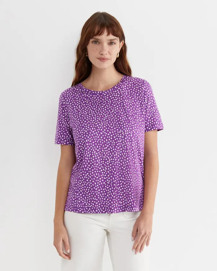 Women Sportscraft Tops and Tees Dashy Mercerised Tee Purplewhite