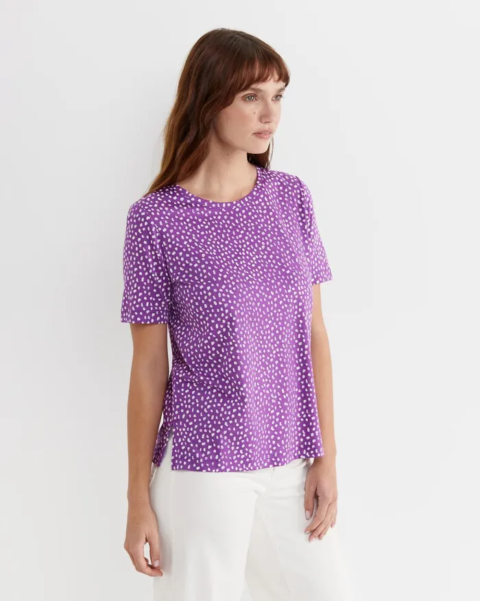 Women Sportscraft Tops and Tees Dashy Mercerised Tee Purplewhite