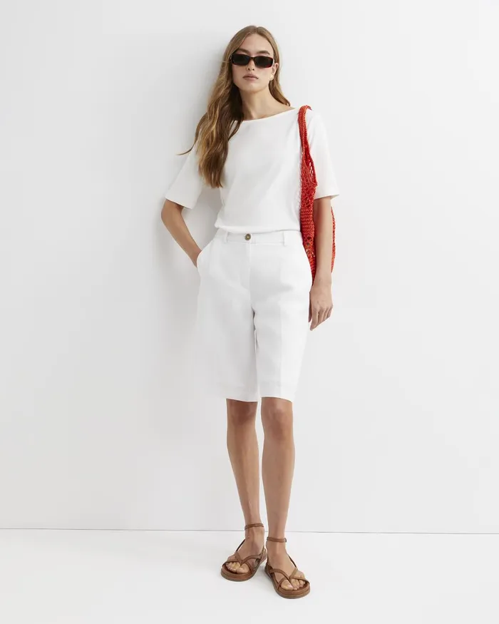 Women Sportscraft Tops and Tees Heidi Boat Neck Half Sleeve Tee White