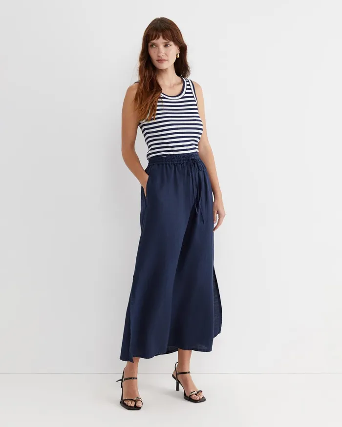 Women Sportscraft Tops and Tees Julia Stripe Rib Tank Whitenavy
