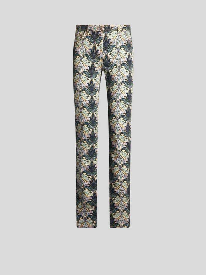 Women Stretch Cotton Denim Jeans Etro Trousers