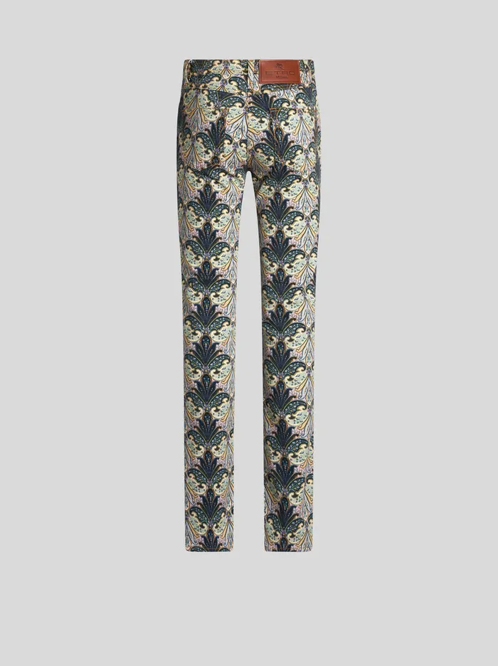 Women Stretch Cotton Denim Jeans Etro Trousers