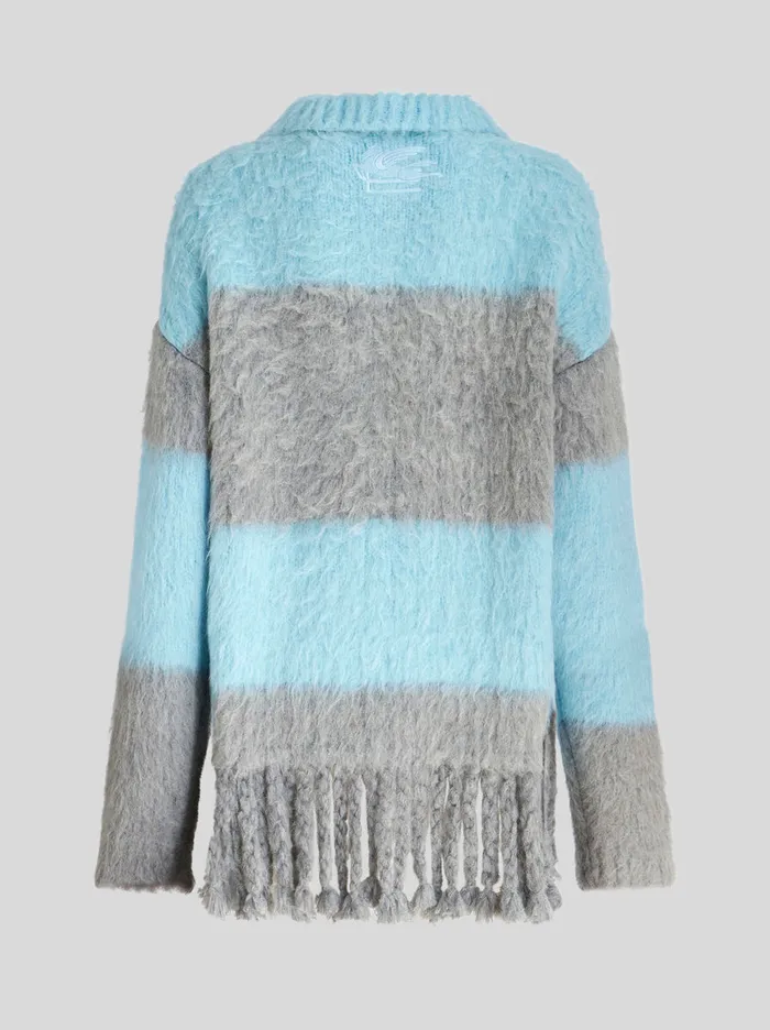 Women Striped Jumper Polo Dress With Fringe Etro Dresses