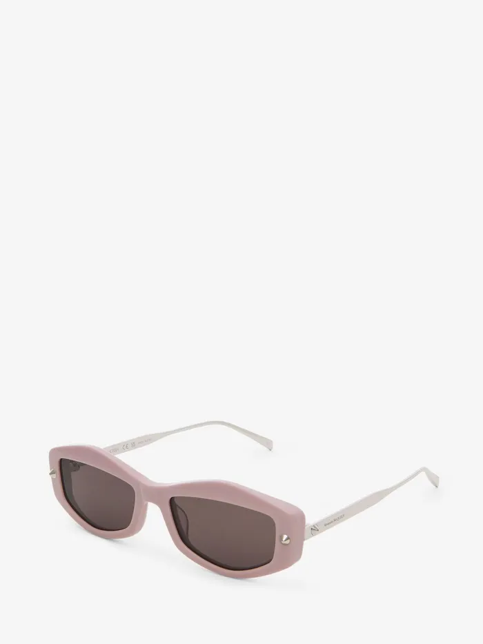 Women Sunglasses Alexander McQueen Spike Studs Geometrical Sunglasses Pinksmoke
