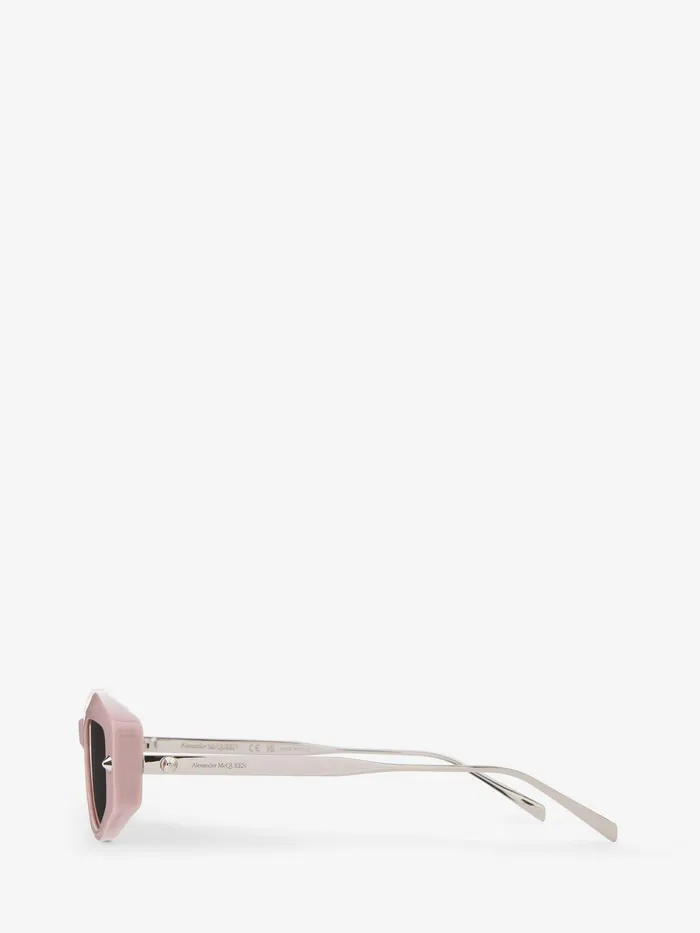 Women Sunglasses Alexander McQueen Spike Studs Geometrical Sunglasses Pinksmoke