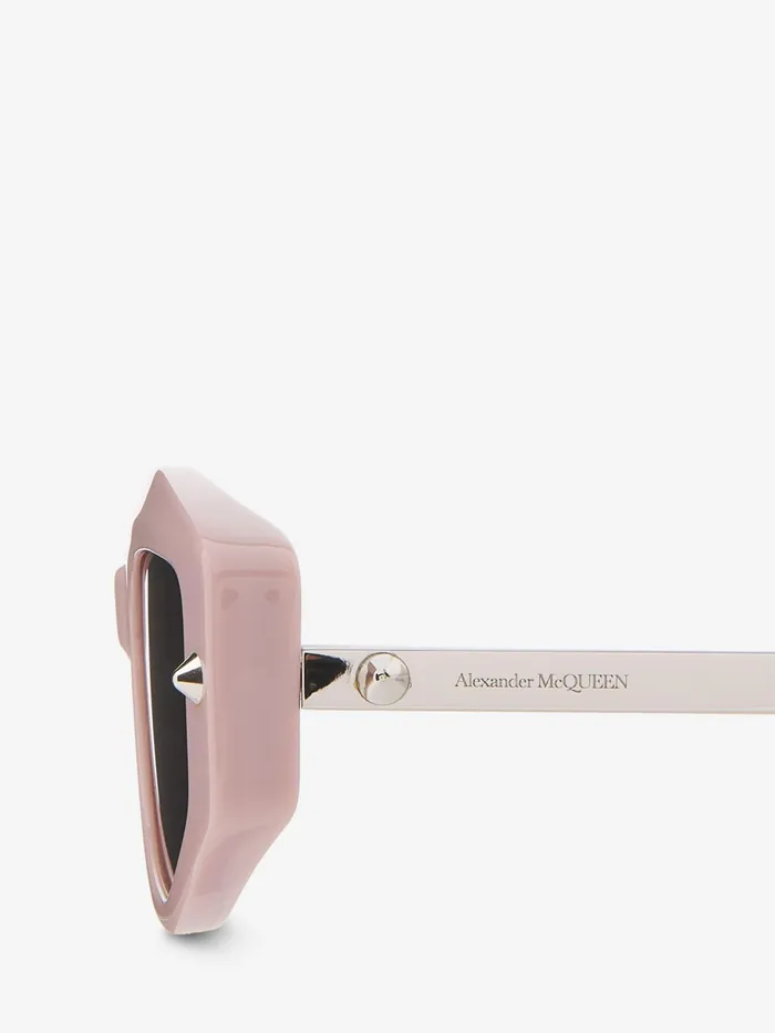 Women Sunglasses Alexander McQueen Spike Studs Geometrical Sunglasses Pinksmoke